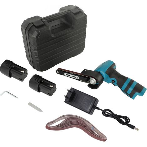 Ponceuse à bande portative sans fil, batterie 16.8V 1,5ah, élimination de la rouille, ponceuse de détail avec 15 courroies pour pièces de voiture, prise ue Double (1/4)