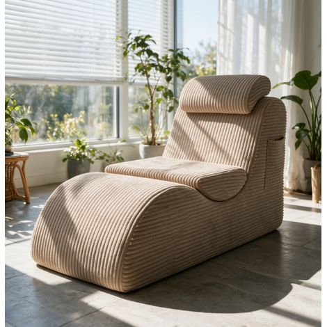 Grand fauteuil inclinable design scandinave, accoudoirs rembourrés, mousse HR, coussin déhoussable, poche, capacité 200kg, 160x66x79cm, velours (1/5)