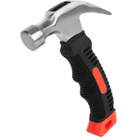 mini marteau à panne fendue avec caoutchouc souple, marteau trapu, marteau de camping pour accrocher des photos, projets ménagers généraux