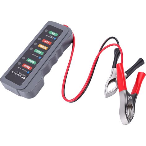 Testeur de batterie automobile avec protection contre l'inversion de polarité, vérificateur de batterie automobile et testeur d'alternateur avec 6 indicateurs LED pour camping-cars, bateaux, camions e (1/5)
