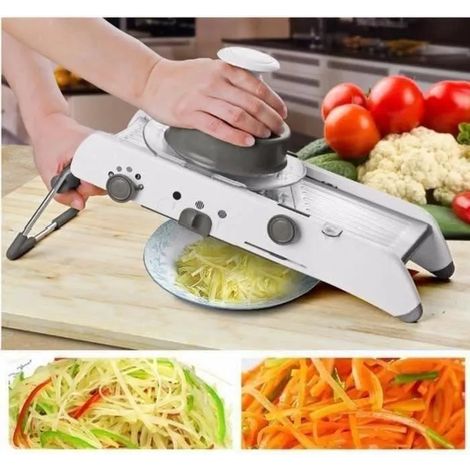 Mandoline de Cuisine - CLOUDSEMI - Réglable - Acier Inoxydable - Antidérapante - Multifonctions (1/4)