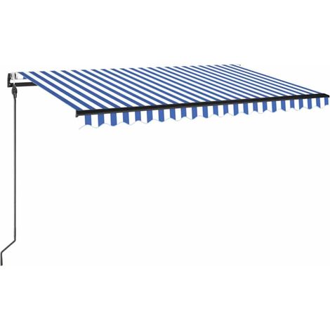 Maison Exclusive - Tenda Automatica con Sensore Vento e LED 450x300 cm Blu Bianca (1/5)
