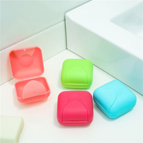 4 PiècesPorte Boîte à Savon en Portable, Conteneur de Caisse à Savon Couleur Bonbon pour la Maison, Salle de Bain, Voyage, Randonnée en Plein Air, Camping, Gymnase, Vacances (4 Petits)