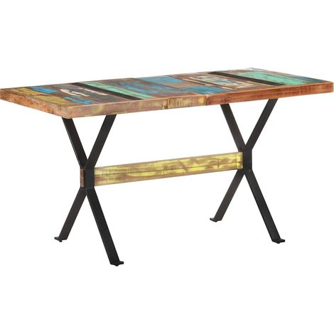 vidaXL Table à manger 140x70x76 cm Bois de récupération massif (1/5)