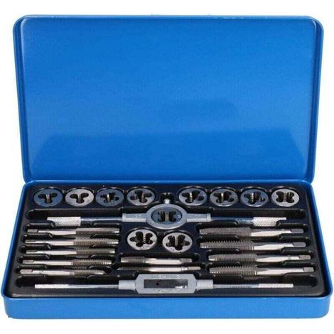 Taraud et filière 1/8"- 1/2" SAE + épaisseur 24pc
