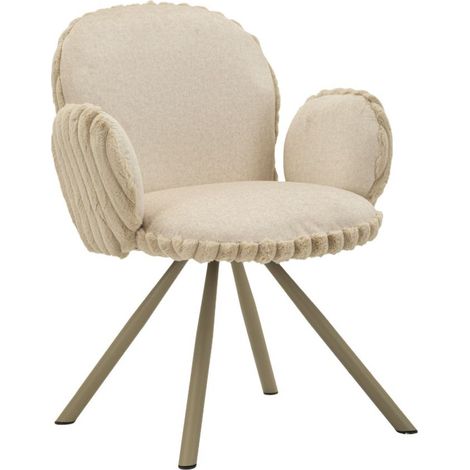 Set 2 sedie Stoccolma -B- imbottite crema 64x68x83 cm, seduta h 45 cm
