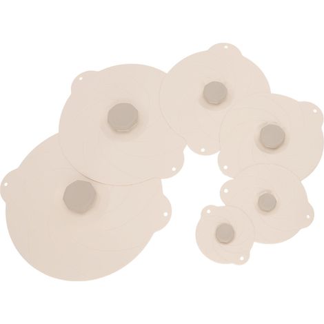 6er-Set Deckel für Lebensmittelbehälter, lebensmittelecht, hitzebeständig, auslaufsicher, mit Saugnapf, aus Silikon, für Töpfe, Pfannen und Schüsseln, Beige (1/5)