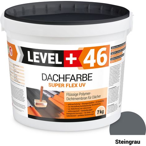 LEVEL+ Dachfarbe elastische Dicht-Polymermembrane L+46 STEINGRAU - 7KG
