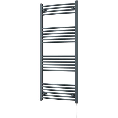 Zennor - Anthracite Electric Towel Rail H1400mm x W600mm Curved 700w Standard (1/3)