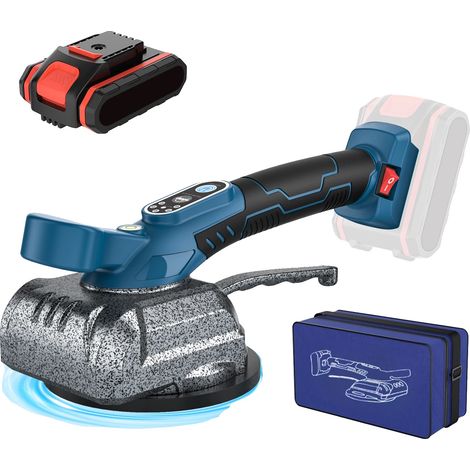 Máquina inalámbrica para colocar azulejos, con velocidad ajustable, compatible con batería de 21 V, color azul (1 batería). (1/2)