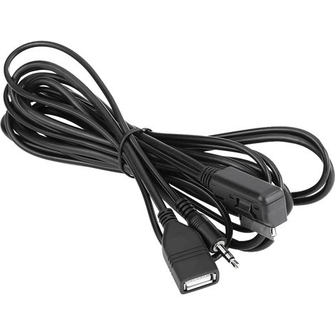 Câble USB AUX, plastique + métal étanche, Standard d'origine, longueur 150cm, Interface musicale de voiture pour automobile (1/5)