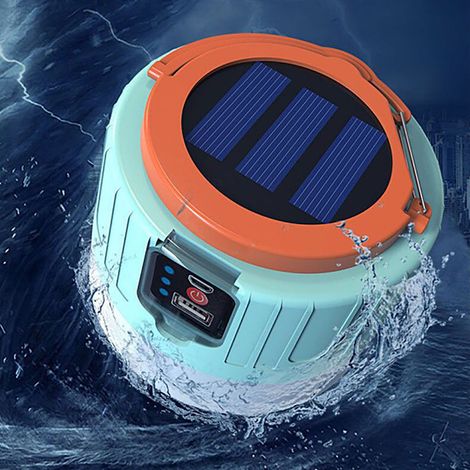 Solar-Zeltlampe, großer Ausleuchtungsbereich, drei Leistungsstufen, USB-Ein-/Ausgang, Notbeleuchtung für den Außenbereich. (1/4)