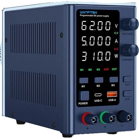Fuente de alimentación de laboratorio, voltaje ajustable, interfaz USB, EPS6205 62V 5A (1/2)