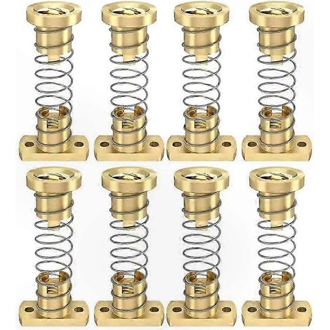 Écrous en laiton à ressort anti-jeu T8, lot de 8, compatible imprimante 3D, amélioration pour modèles 3, 3S Pro V2 -10, remplacement précis. (1/5)