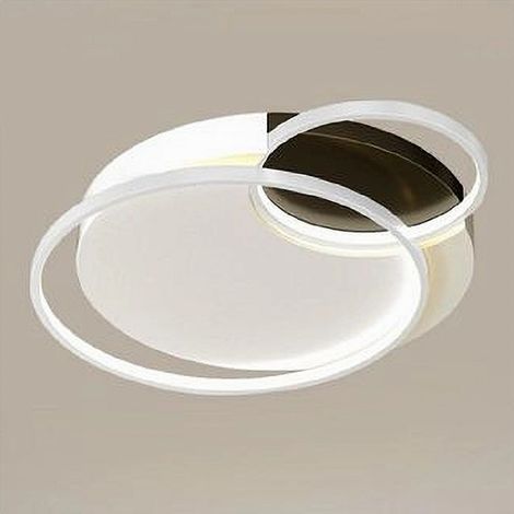 TrAdE Shop Traesio - Plafoniera Led 30 W 3 Cerchi Bianco Nero Lampadario Soffitto Luce Naturale 70791 - (1/4)