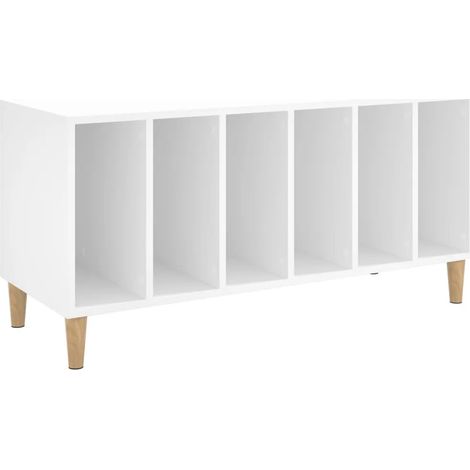 Mueble para discos moderno y práctico de 100 x 38 x 48 cm con amplio espacio de almacenamiento en madera de ingeniería blanca 020049215 (1/5)