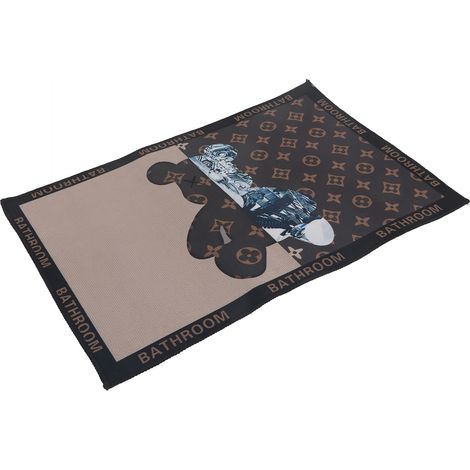 Tapis de bain moderne, absorbant et à séchage rapide, tapis d'entrée antidérapant, robot ours carré (1/5)