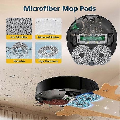 Kit d'accessoires pour aspirateur robot, pièces de rechange compatibles avec les modèles Roomba 405/505 Combo (1/4)