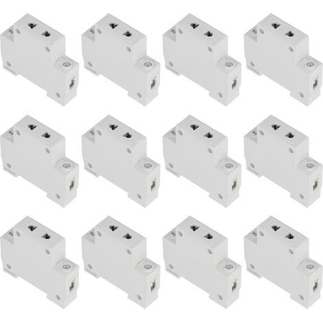 DIN-Schienen-Steckdose von BERM, 12 Stück, 2-poliger modularer Ausgangsverteilerkasten, 250-V-Zubehör (1/5)