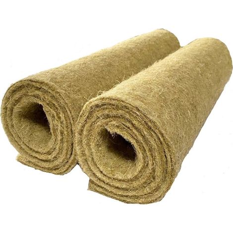 Tapis pour rongeurs 100 % chanvre, 100 x 40 cm, 10 mm d'épaisseur, lot de 2, tapis en chanvre adapté comme revêtement de sol pour cages de rongeurs et petits animaux, tapis pour rongeurs, revêtement d