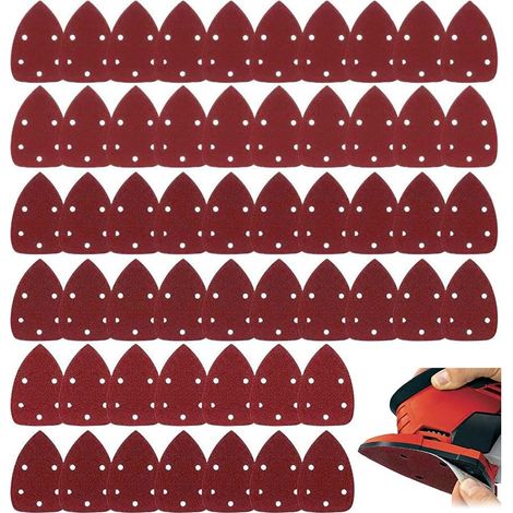 Feuilles de ponçage en 60 pièces, papier de verre, triangles de ponçage, ponceuse à main, papier de verre à essorer, grains assortis à scratch : 40, 60, 80, 100, 120, 150, 180, 240, 320, 400