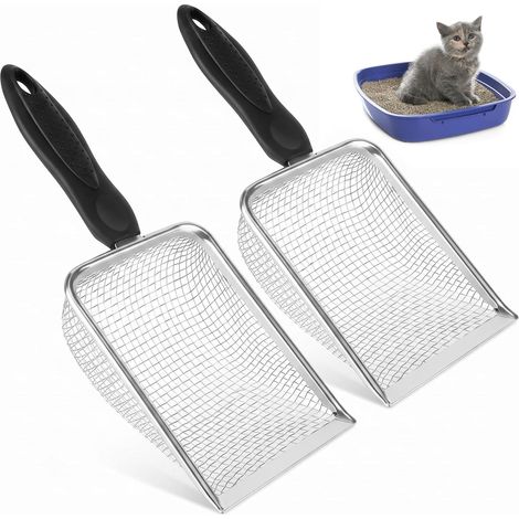 2 x Small Litter Scoop Fine Mesh Stainless Steel Sand Sieve (1/5)