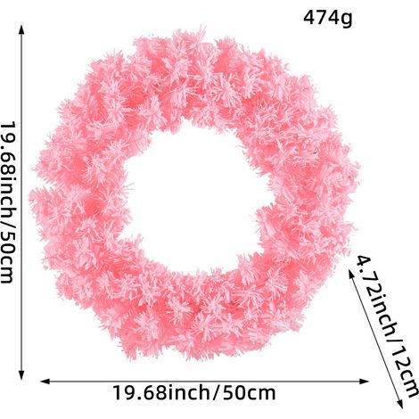 Couronne de Noël Rose Fleur de Cerisier – Décoration de Vitrine et Porte – Alovez (1/5)