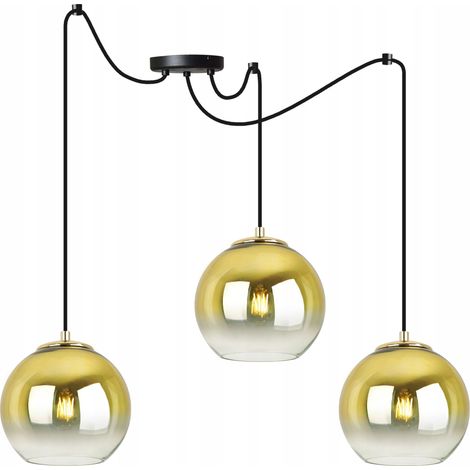 Hängelampe, Deckenleuchter, goldener Lampenschirm, 15 cm