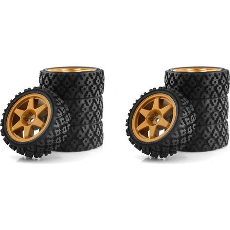 Adecuado para llantas de neumáticos de goma de 8" y 70 mm, compatible con las piezas de mejora para coches de rally teledirigidos a escala 1/10 XV01, XV02, TA06, TT01, TT02 y PTG-2.