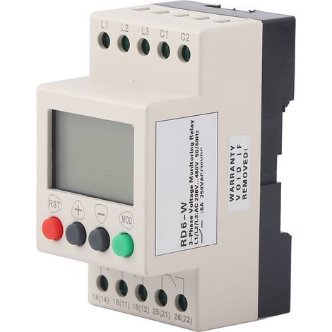 RD6-W Dreiphasen-Spannungsüberwachungsrelais mit LCD-Anzeige – Sequenzschutz und Hoch-/Niederspannungsschutz (1/5)