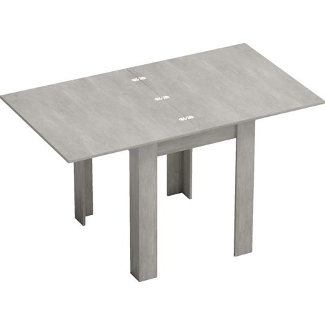 Tavolo da Pranzo Allungabile per 4-6 Persone 140x80x77,5 cm in Legno e Acciaio Grigio e color Legno (1/5)