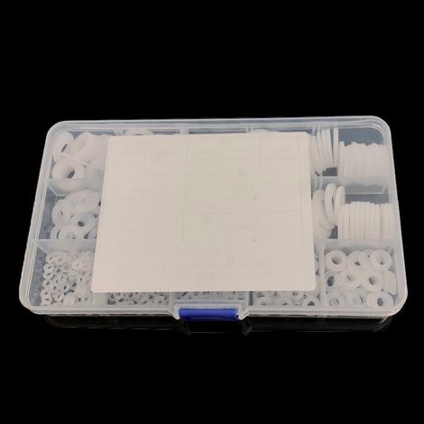 600 Pièces Blanc Nylon Rondelles Plastique, Isolation Rond Rondelle plate Assortiment Kit, M2 M2.5 M3 M4 M5 M6 M8 M10 Rondelle pour Mécanique (1/5)