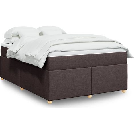 Sommier à lattes de lit avec matelas Marron foncé 160x200 cm vidaXL (1/5)