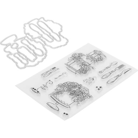 Tampon gaufré TPR transparent pour scrapbooking, motif couteau avec moule à vaisselle (1/5)