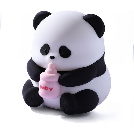Panda Veilleuse Bébé, Veilleuse Enfant Rechargeable,3 Luminosité,Silicone Lampe de Tactile Enfant, Lampe LED,Panda Cadeau Bébé Garçon fille