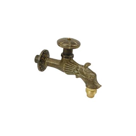 RUBINETTO ARTISTICO IN OTTONE A VITONE BRONZO ANTICATO attacco M 1/2    AGLAIA