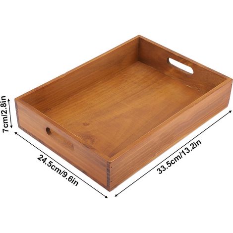 Vintage hohler Blumentopf aus Holz für den Garten – Kiefernholzmaserung – 33,5 x 24,5 x 7 cm (1/5)