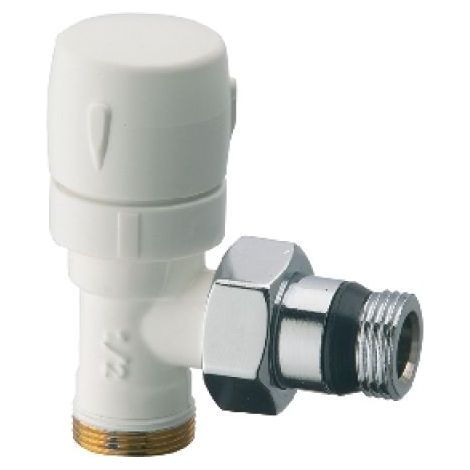 VALVOLA D'ARREDO A SQUADRA TERMOSTATIZZABILE BIANCO-CROMO 1/2&quot
