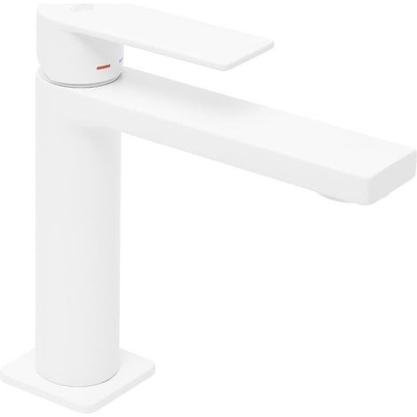 Swiss Aqua Technologies B-Way grifo de lavabo sobre encimera con palanca, sin desagüe, blanco mate (SATBSBW271B)