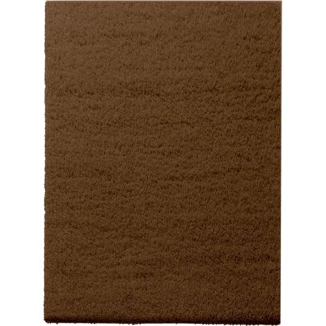 Tapis Shaggy sur mesure Barcelona Marron foncé 200 x 250 cm