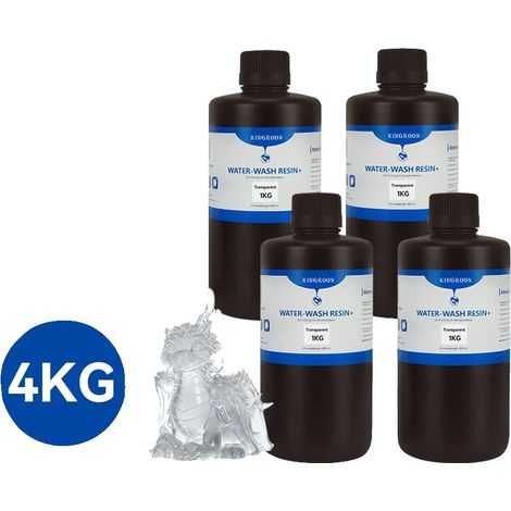 Resina fotopolimerica, sicura da usare, ottimizzata per la stampa LCD, 4 kg trasparente (1/2)