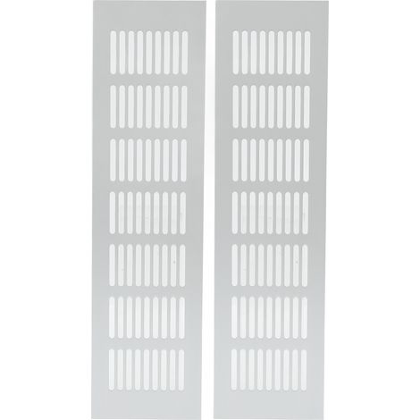 Grille d'aération en alliage d'aluminium à Dissipation thermique, couvercle de Ventilation rectangulaire argenté pour armoire, placard, camping-car, camping-car, 80x300mm/3.14x11.81in