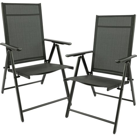 MaxxGarden Juego de 2 sillas plegables de jardín, sillas de camping plegables de aluminio y plástico, (1/5)