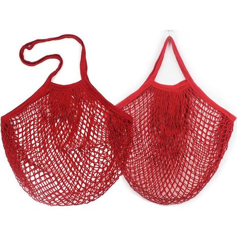 Sac filet en corde de coton pour courses, sac de rangement réutilisable pour fruits et légumes (1/3)