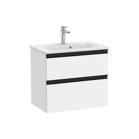 CONJUNTO MUEBLE THE GAP 600X380 2 CAJONES + LAVABO BLANCO BLANCO MATE