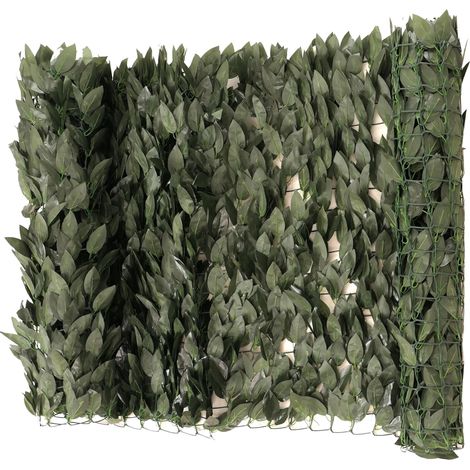 Siepe artificiale/schermo protettivo per balcone o terrazza 100 x 300 cm poliestere verde 040009119