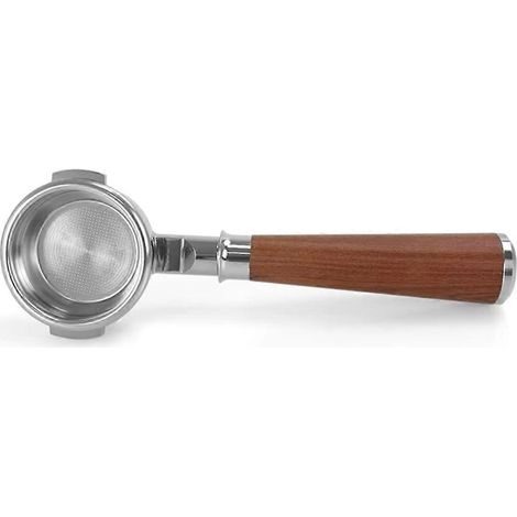 58 mm Edelstahl-Doppelfilter, einlagig, Griff aus Massivholz B--