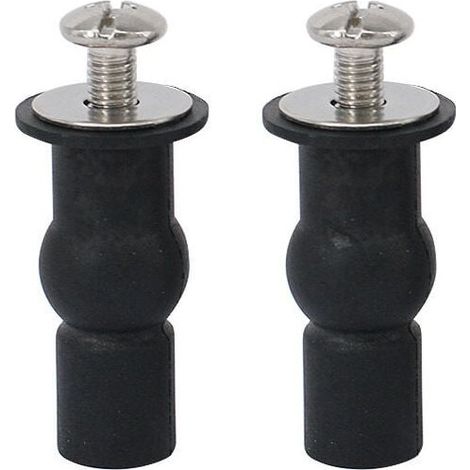 Lot de 2 Vis pour Siège de Toilette, Charnières avec Écrous en Caoutchouc, Fixation Universelle WC, Raccords Expansibles Sans Percage (1/5)