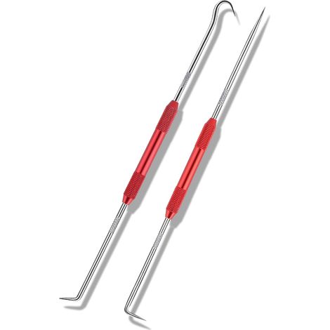 2-teiliges Hakenwerkzeug- und Pick-Set aus Karbonstahl, universelles O-Ring-Pick-Set mit Doppelend-Pick und Haken, Hilfsdemontagebeschläge für die meisten Autos