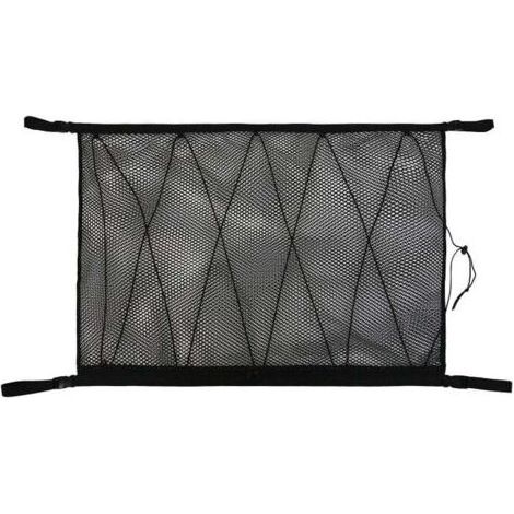 PA Filet de Rangement pour Voiture, Universel Sac pour Toit de Voiture avec Fermeture Éclair,Organisateur Bagage Rangement Filet pour Voiture SUV Plafond (Filet Cordon Serrage)noir,9065cm (1/2)